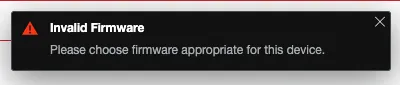 Fehlermeldung im Recovery Mode: Die hochgeladene Firmware passt nicht zum Gerät